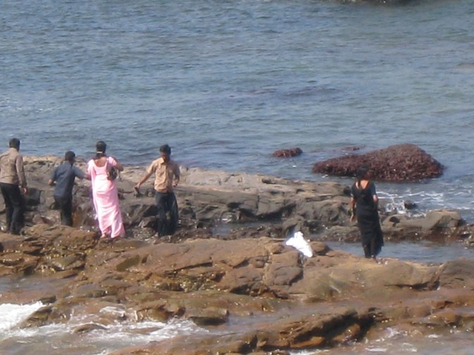 Indian Tourists at Anjuna Beach Indian Tourists at Anjuna Beach