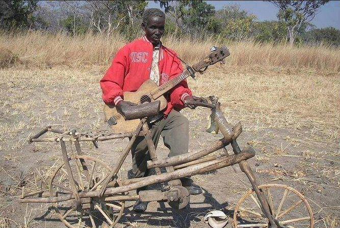Bike made out of twigs.